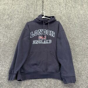 Goldmedal Hoodie Mens XL Navy Blue London England Union Jack Graphic